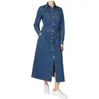 Pepe Jeans för kvinnor. PL9537686 Becky klänning marinblå (M), Casual, Bomull, Lång ärm, Marino