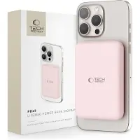 Tech-Protect LifeMag PB10 Powerbank med MagSafe 5000mAh 15W USB-C port - rosa + USB-C kabel
