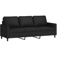 vidaXL 3-sitssoffa svart 180 cm sammet