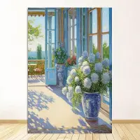 GIEKIKI Claude Monet Abstrakt Berömd Teckning Konsttryck och Poster Vintage Färgglad Gård Blomma Scenisk Havslandskap Canvas Målning Heminredning 40x60cm