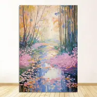 GIEKIKI Claude Monet Abstrakt Berömd Teckning Konsttryck och Poster Vintage Färgglad Gård Blomma Scenisk Havslandskap Canvas Målning Heminredning 50x75cm