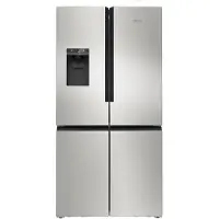 Siemens iQ700 KF96DPPEA - Kylskåp/frys - nedre frys med fransk dörr med vattenbehållare, isbehållare - Wi-Fi - bredd: 90.5 cm - djup: 73.1 cm - höjd: 183 cm - 574 liter - Klass E - rostfritt stål