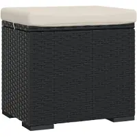 vidaXL Fotpall med kudde svart 40x30x40 cm konstrotting