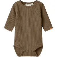 Name it Lil' Atelier Body l/ä - Rib - NbmRajo - Känguru - - 56 - Body L/Ä