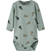 Name it Body l/ä - NbmVroels - Green Miljö/Päron - - 62 - Body L/Ä