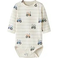 Name it Body l/ä - NbmVroels - Antique White/Traktorer - - 1 år (80) - Body L/Ä