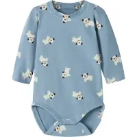 Name it Body l/ä - NbmVroels - Ashley Blue/Hundar - - 74 - Body L/Ä