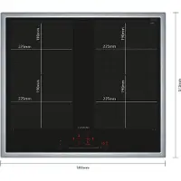Siemens iQ700 EX645HXC1E, Svart, Inbyggd, 60 cm, Zoninduktionshäll, Keramisk, 4 zon(er)