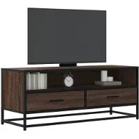 vidaXL Tv-bänk brun ek 100x34,5x40 cm konstruerat trä och metall