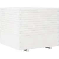 vidaXL Odlingslåda 80x80x72 cm vit massiv furu