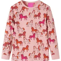 vidaXL Pyjamas med långa ärmar för barn ljusrosa 92