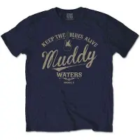 Ginza.se Muddy Waters: Unisex T-Shirt/Keep The Blues Alive (Navy Blue) (Large)