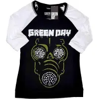 Ginza.se Green Day: Ladies Raglan T-Shirt/Green Mask (Black & White) (Medium)