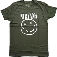 Ginza.se Nirvana: Unisex T-Shirt/White Happy Face (Dark Green) (X-Large)
