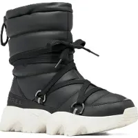 Sorel Women's Kinetic Impact Nxt Mid Boot Waterproof Black, Sea Salt