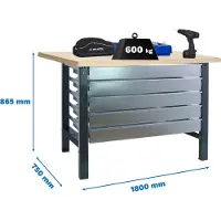Simonwork (bancos De Trabajo) Bt6 5box Arbetsbänk 865x1800x750 Mm