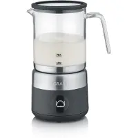 Graef MS802, Automatisk mjölkskummare/värmare, Svart, Rostfritt stål, Glas, 250 ml, 400 ml, Varm & Cold