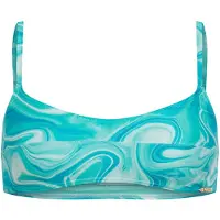 Superdry för kvinnor. W3010392A Blå bralette-bikinitopp med tryck (M), Strandkläder, Återvunnen polyester, Hållbar