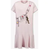 Marc Jacobs för flickor. W60711 Rosa klänning med tryck (12Y= 150cm), Casual, Bomull, Kort ärm, barnmode