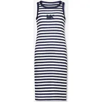 Michael Kors för flickor. R30640 Långklänning med marinblå ränder (8Y= 126cm), Casual, Bomull, Ärmlös / Hängselbyxor, barnmode