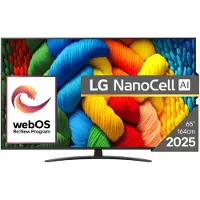 LG 65NANO81A3A - 65 Diagonal klass Nano81 Series LED-bakgrundsbelyst LCD-TV - Smart TV - webOS - 4K UHD (2160p) 3840 x 2160 - HDR - Direct LED, Nano Cell AI Display