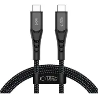 Tech-Protect Ultraboost UB11T USB-C / USB-C PD 240 W / QC3.0-kabel 100 cm – Svart