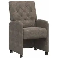 vidaXL Matstolar med hjul med hjul 2 pcs Mörkgrå 58 x 67 x 97 cm
