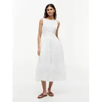 Tommy Hilfiger Sommarklänning 'Self- Strap Smock Midi' vit