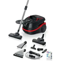 Bosch Serie 4 BWD421POW, 2100 W, Cylinderdammsugare, Torr&våt, Kombinationsspis, HEPA, Svart, Röd