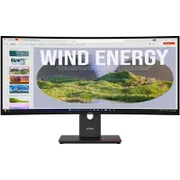 Lenovo ThinkVision T34WD-40 - LED-skärm - böjd - 34" - 3440 x 1440 UWQHD @ 120 Hz - VA - 300 cd/m² - 3000:1 - HDR10 - 4 ms - HDMI, DisplayPort, USB...