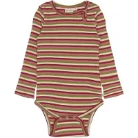 Petit Piao Body l/ä - Rib - Modal - PpSong - Dusty Rose Multistr - - 56 - Body L/Ä