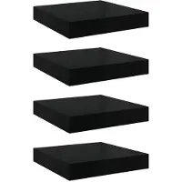 vidaXL Svävande vägghyllor 4 st svart högglans 23x23,5x3,8 cm MDF
