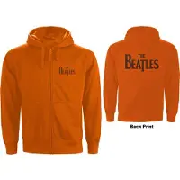 Ginza.se The Beatles: Unisex Zipped Hoodie/Drop T Logo (Orange) (Back Print) (Large)