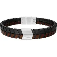 Fossil Armband mörkbrun / silver