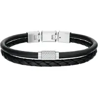 Fossil Armband 'Machine' svart / silver