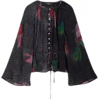 Desigual Blus blå / grön / ljusrosa / svart