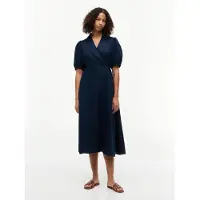 Tommy Hilfiger Klänning 'Pure Relaxed Midi Wrap' marinblå