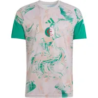 Adidas Algeriet Tränings T-Shirt Pre Match - Magisk Beige/Grön - , storlek Large