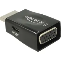 DeLOCK 65902 HDMI / VGA Adapter [1x HDMI hane - 1x D-SUB hona 15-pol] Svart 0 mm