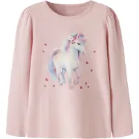 Name it T-shirt 'NMFKimia' ljusblå / rosa / magenta / off-white