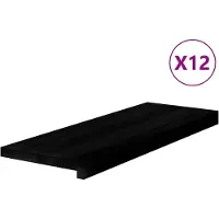 vidaXL Trappstegsmattor 12 pcs mörkbrun 70x25x2 cm massiv ek
