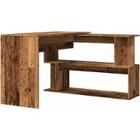 vidaXL Hörnskrivbord gammalt trä 200,5x50x76 cm konstruerat trä