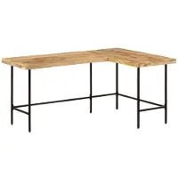 vidaXL Skrivbord 165x110x77 cm massivt mangoträ och järn
