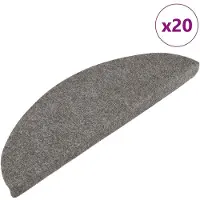vidaXL Trappmattor självhäftande 20 st grå 65x22,5x3,5 cm