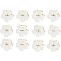 Jojomino Servettringar ,12 ST Blommor ServettringhåLlare Middagsbord Ringar Elegant Prydnad Dukningsdekoration, Vit
