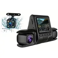 Wella Bil DVR Camera 3 Camera Lins Bil DVR Dual Lens Camera 1080P HD Dash Camera Video Recorder 24H Parkeringsövervakning Dashcam