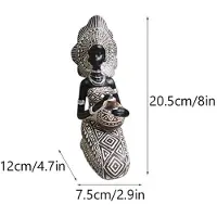 Jojomino Hartsstaty Dekorfigurer Retro Afrikanska Kvinnor Som HåLler Keramikkrukor Hem Sovrum SkrivbordsföRemåL, Guld
