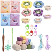 Jojomino Handgjorda DIY Lily Of The Valley Coasters, 3D Flower Crochet Coaster, Handstickad Lily Of The Valley Coaster