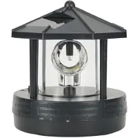 Jojomino LED Solar Powered Lighthouse, 360 Graders Roterande Lampa LED Solar Lighthouse Landskapsväg Ljus Trädgård Utomhusdekor B