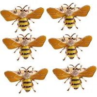 Wella 6ST Gul Bee Design Metall Servettring Handduk SpäNne Bee ServetthåLlare BröLlopsfest Semester Hotell Bordsdekoration